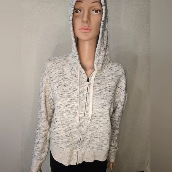 J Crew Womens Full Zip Hoodie Vintage Fleece Size Small Gray/beige - Picture 2 of 9